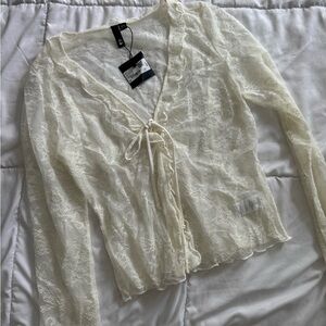 Sheer Cream Lace Women’s Top